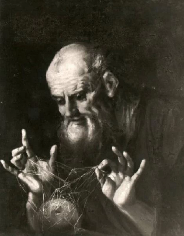 Figura di vecchio che dipana un gomitolo - Pinacoteca Tosio Martinengo, Brescia